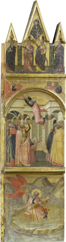 Saint John the Evangelist on Patmos, his Ascension, c1315-1360. Creator: Workshop of Pietro Lorenzetti.