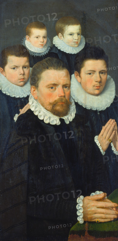 Shutter of an Altarpiece with Male Donors, c1570-1580. Creator: Flemish Master.