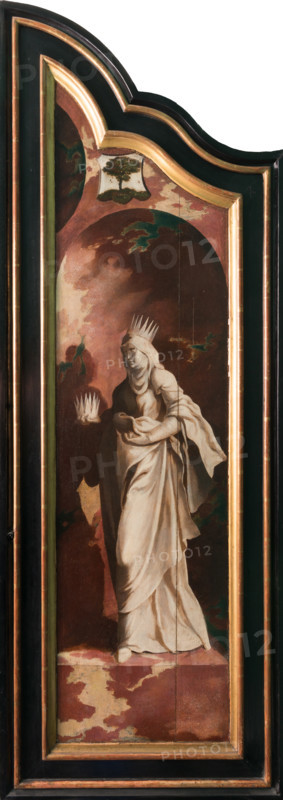 Triptych with the Crucifixion, Saints and Donors, 1530-1540. Creator: North Netherlandish Master.