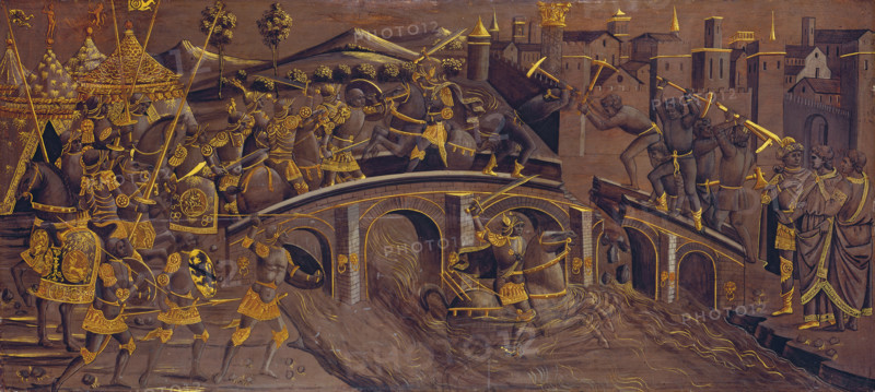 Horatius Cocles Defends the Roman Bridge against Porsenna, c1480. Creator: Florentine Master.