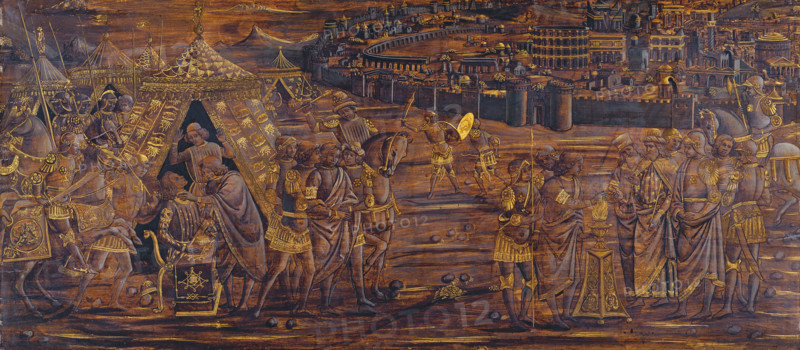 Mucius Scaevola Murders Porsenna's Secretary and Puts His Right Hand in the Fire, c1480. Creator: Florentine Master.