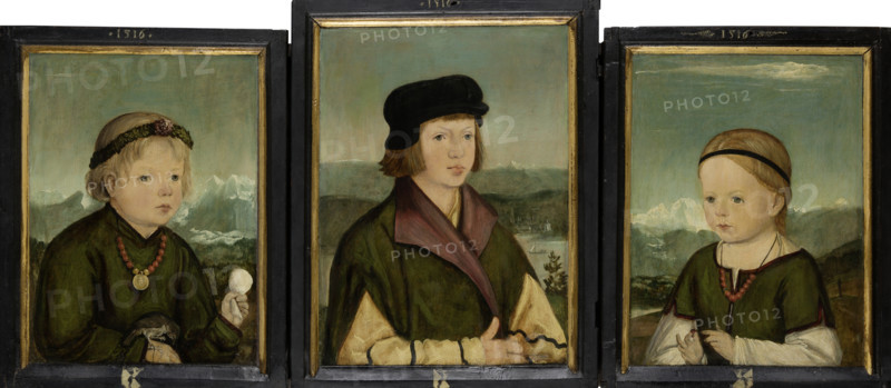 Portraits of the Thenn Children, 1516. Creator: Wolf Huber.