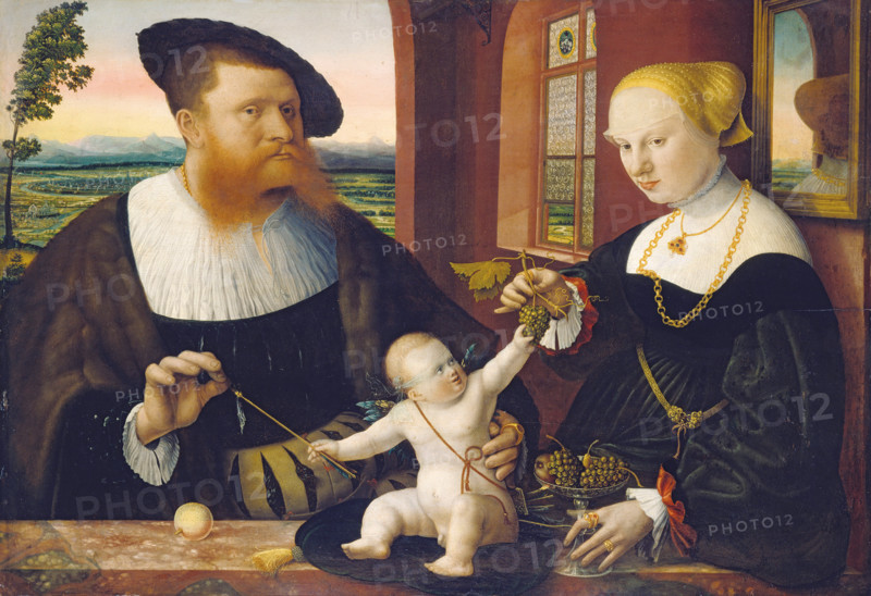 Double Portrait of Justinian von Holzhausen and His Wife Anna, née Fürstenberg, 1536. Creator: Conrad Faber von Creuznach.