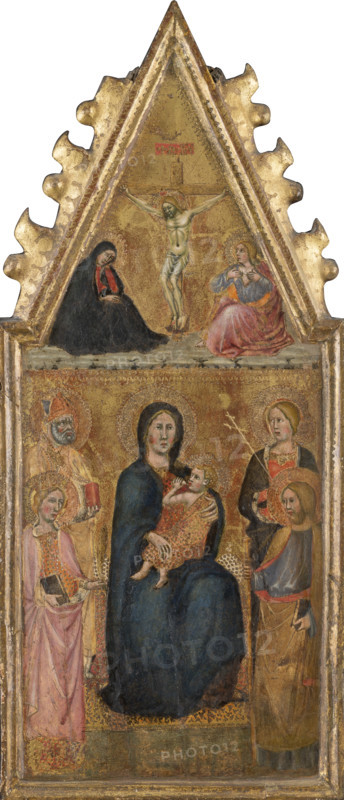 Enthroned Madonna and Child with four saints..., c1380-1395. Creators: Cristoforo di Bindoccio, Meo di Pero.