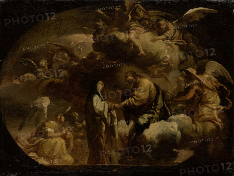 Ceiling design: Christ Handing a Nail (?) to a Nun, 1701-1800. Creator: Italian Master.