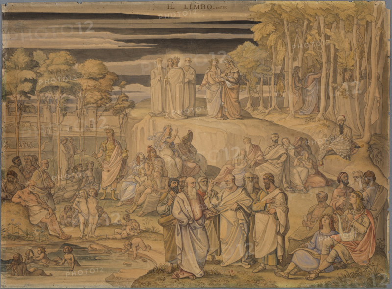 Dante in Limbo, or the abode of good souls, but not baptized people..., 1831. Creator: Johann Anton Ramboux.