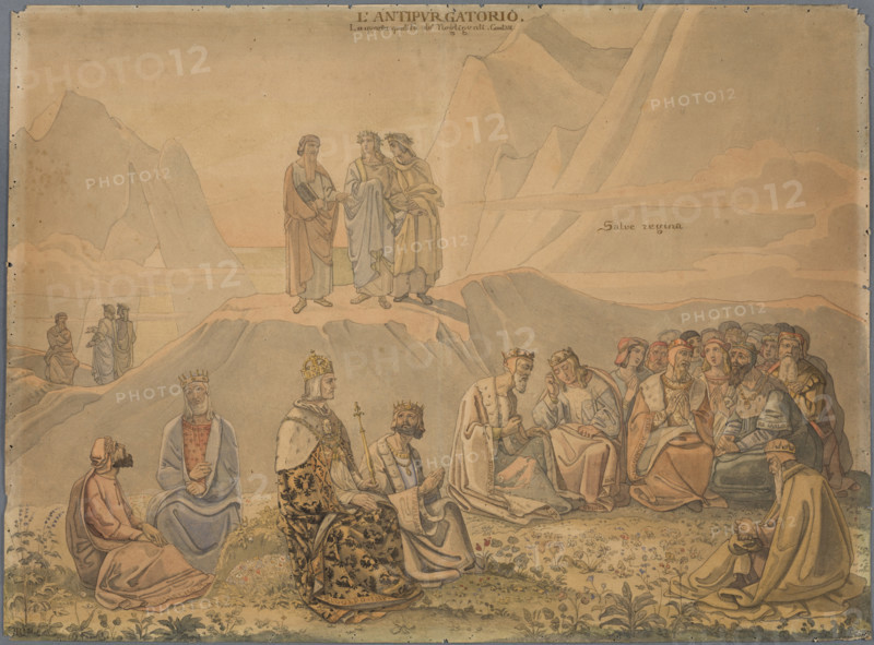 Here Dante finds the souls of princes who, filled only with the cares of rulers, neglected..., 1831. Creator: Johann Anton Ramboux.