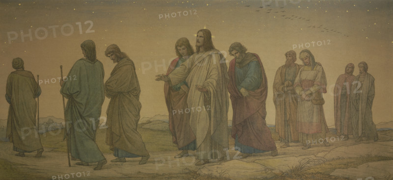 Christ walking with the disciples, (first composition), 1862. Creator: Eduard von Steinle.