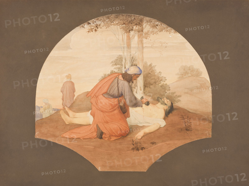The Good Samaritan-Blessed are the merciful, 1837-1838. Creator: Eduard von Steinle.
