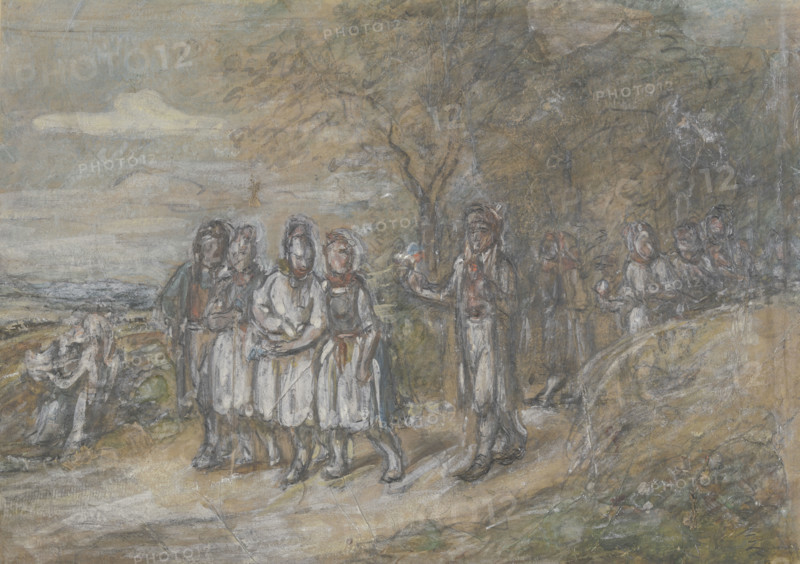 Hessian farm youths, c1840s. Creator: Jakob Dielmann.