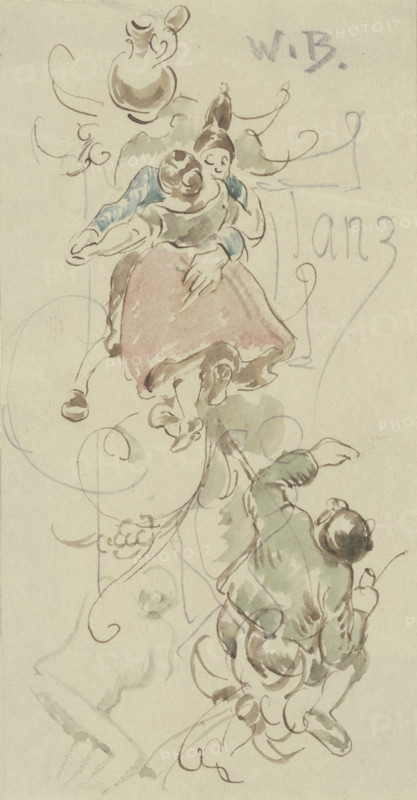 Dance card, c1860-1900. Creator: Wilhelm Busch.