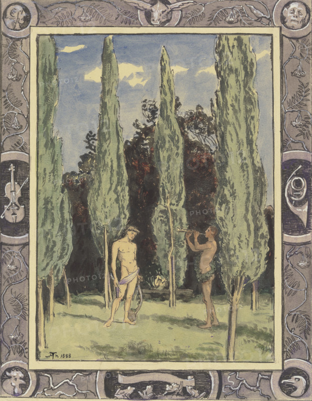 Apollo and Marsyas, 1888. Creator: Hans Thoma.