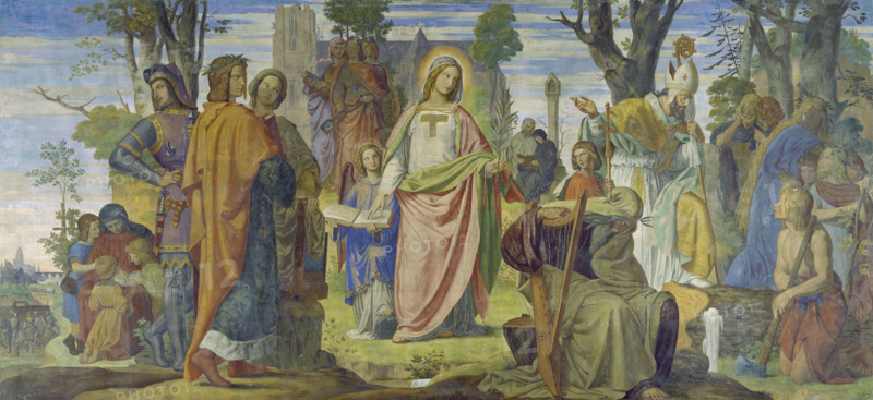 The Arts Being Introduced to Germany by Christianity, 1834-1836. Creator: Philipp Veit.
