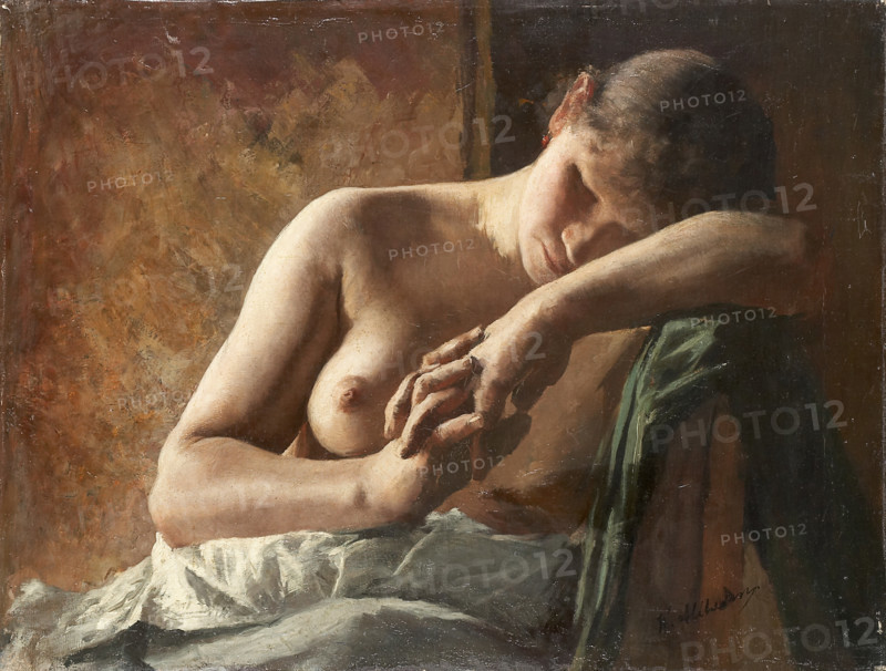 Model study of a sleeping girl, c1890. Creator: Wilhelm Altheim.