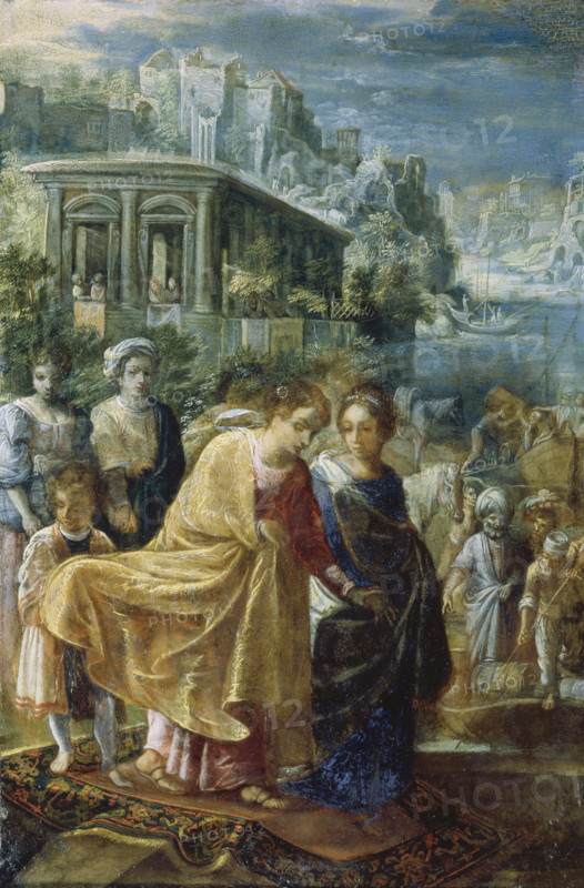 The Frankfurt Altarpiece of the Exaltation of the True Cross: The Embarkation..., 1603-1605. Creator: Adam Elsheimer.