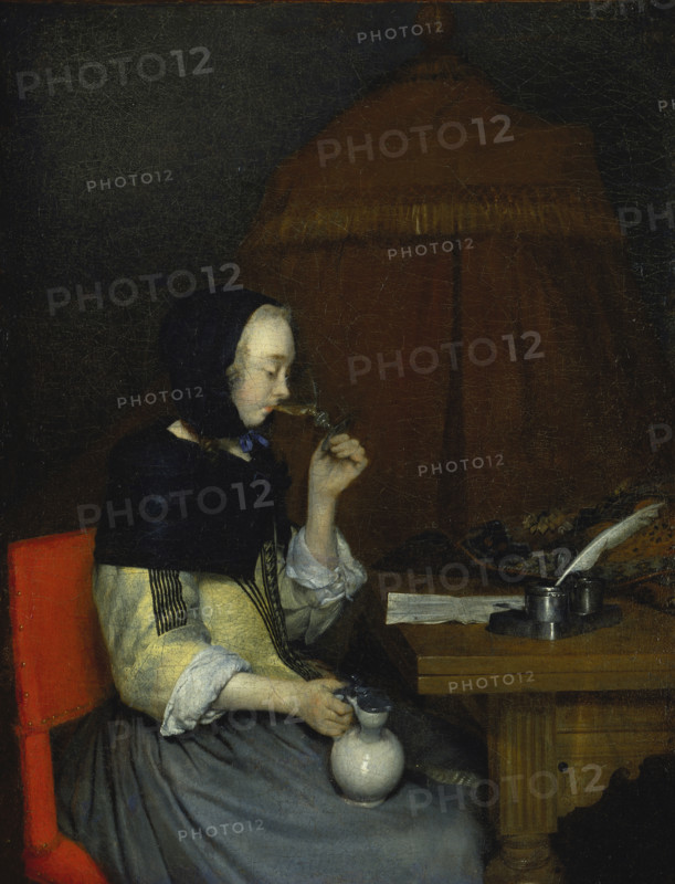 Woman with Wine Glass, c1656-1657. Creator: Gerard Terborch II.