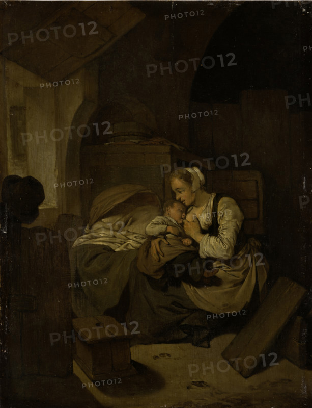 Interior with Nursing Mother, c1654-1658. Creator: Cornelis Bega.