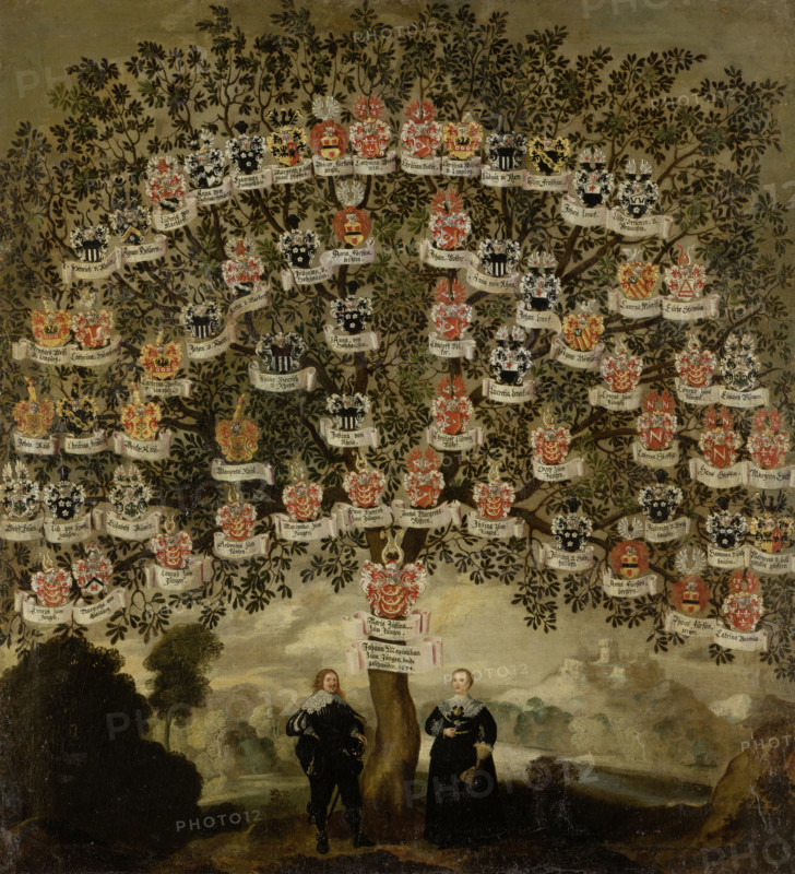 Genealogical Tree of Maria Justina and Johann Maximilian zum Jungen, 1634. Creator: Johann Lorenz Müller.