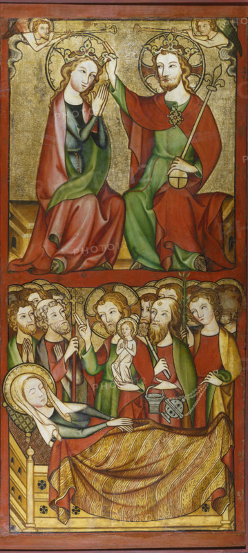 Coronation and Death of the Virgin, 1325-1335. Creator: Rhenish Master.