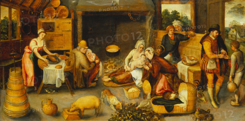 Visit to the Wet Nurse, 1572. Creator: Marten van Cleve.