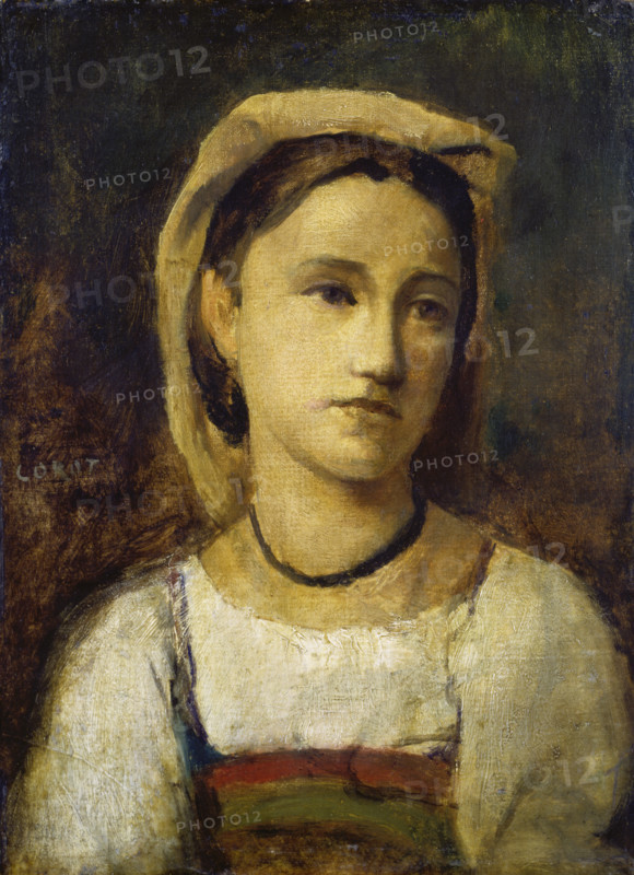 Portrait of an Italian Girl, 1870. Creator: Jean-Baptiste-Camille Corot.