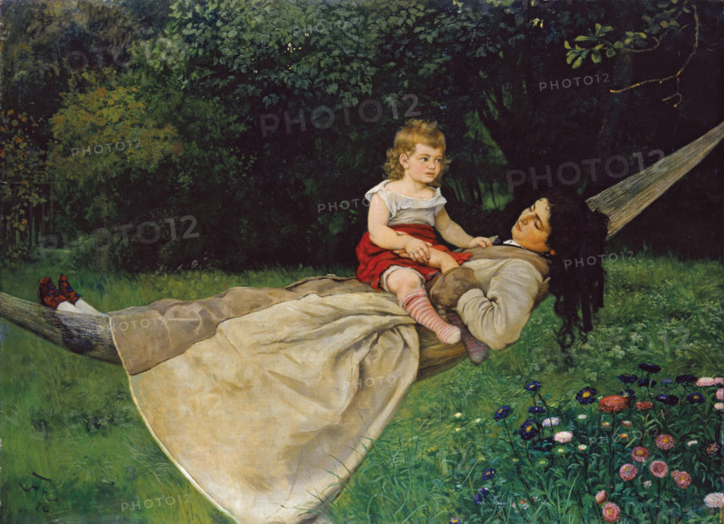 In the Hammock, 1876. Creator: Hans Thoma.