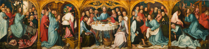 Predella of the High Altarpiece of the Dominican Church in Frankfurt, 1501. Creators: Hans Holbein the Elder, Jesus Christ.