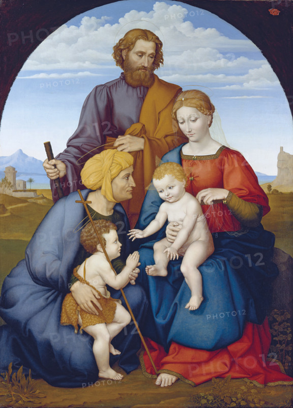 The Holy Family with Elizabeth and Saint John the Baptist as a Boy, 1819. Creator: Johann David Passavant.