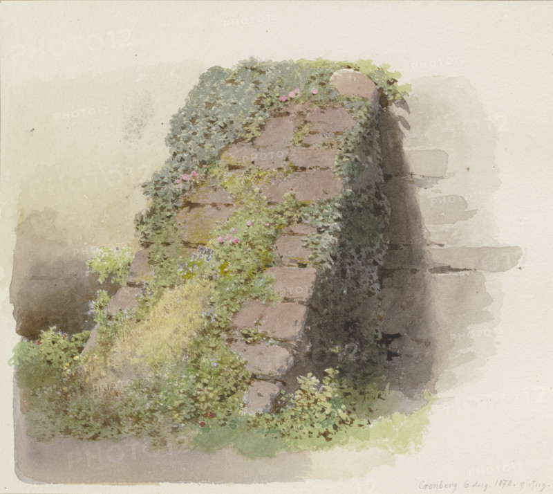 Sloping wall pier of a substructure in Kronberg, 1878. Creator: Carl Theodor Reiffenstein.