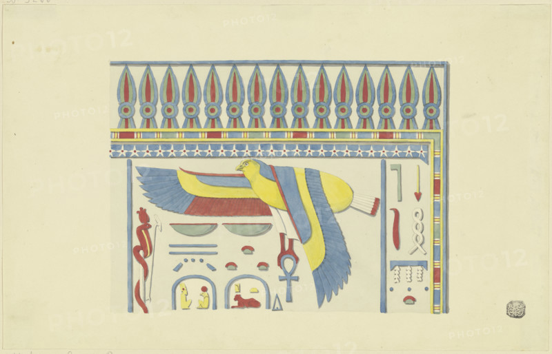 Hieroglyphs framed by a vegetal and geometric band, 1829-1830. Creator: Friedrich Maximilian Hessemer.