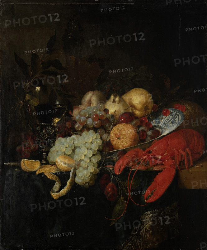 Still Life with Fruit and Lobster, c1655-1660. Creator: Pieter de Ring.