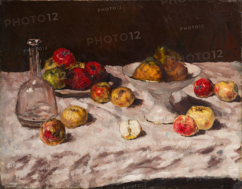 Apples on White, with Half Apple, c1886-1894. Creator: Edouard Manet.