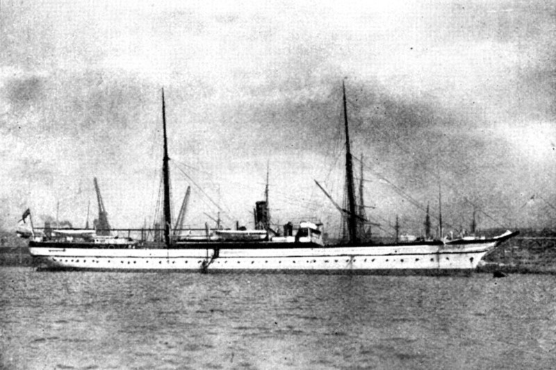 The Chinese Crisis: H.M.S. Humber, screw store-ship, British Squadron..., 1898. Creator: Symonds.