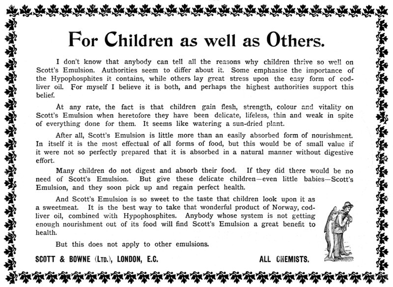Advertisement for Scott's Emulsion, 1898. Creator: Unknown.