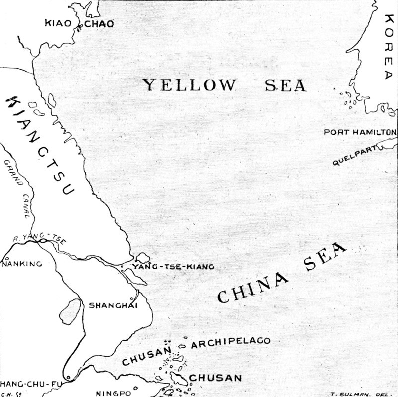 The Chinese Crisis: relative positions of the island of Chusan...and Kiao-Chao..., 1898. Creator: Carl Hentschel.