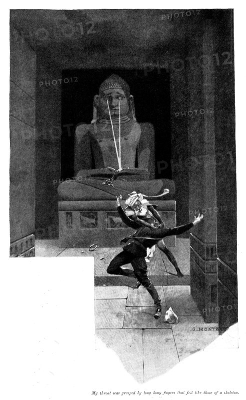 Watched by the Moonlight: My throat was grasped by long bony fingers..., 1898. Creator: Unknown.