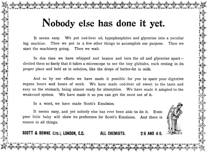 Advertisement for Scott's Emulsion, 1898. Creator: Unknown.