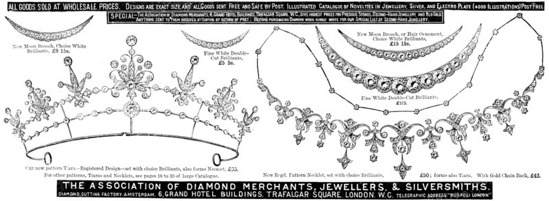 Advertisement for the Association of Diamond Merchants, Jewellers, & Silversmiths, 1898. Creator: Unknown.