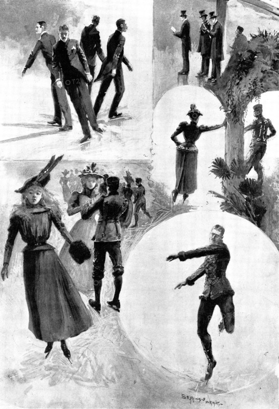 Figure-Skating at the National Skating Palace, 1898. Creator: Unknown.