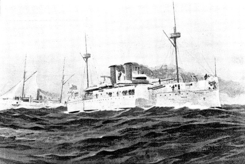 The United States war-ship "Maine," blown up in Havana Harbour, 1898. Creator: Unknown.