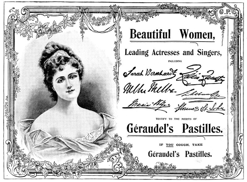 Advertisement for Géraudel's Pastilles, 1898. Creator: Unknown.