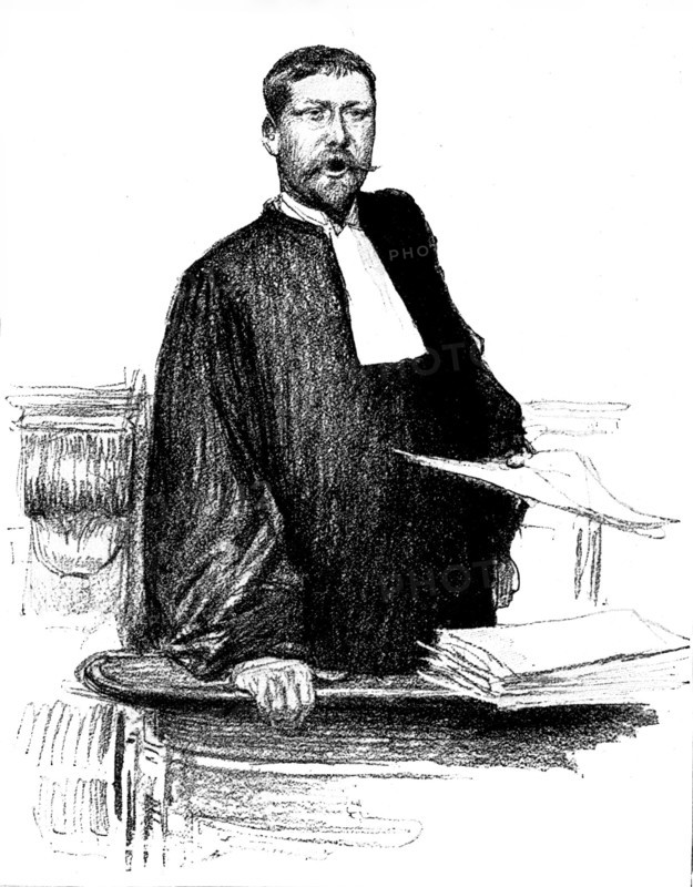 The Trial of M. Zola: M. Labori, counsel for M. Zola, 1898. Creator: Unknown.