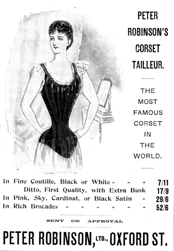 Advertisement for Peter Robinson's Corset Tailleur, 1898. Creator: Unknown.