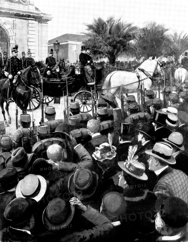 The Queen's Visit to the Riviera: Her Majesty's departure from Nice...for Cimiez, 1898.  Creator: Unknown.