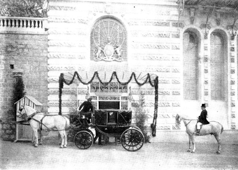 The Queen's Visit to the Riviera: arranging the platform for Her Majesty to alight...Cimiez, 1898.  Creator: Alexander Lamont Henderson.