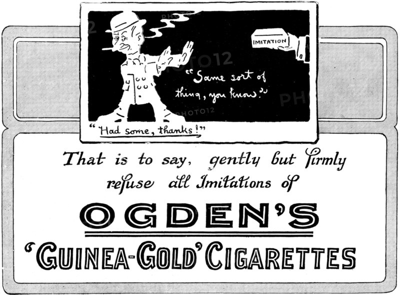 Advertisement for Ogden's 'Guinea-Gold' Cigarettes, 1898. Creator: Unknown.