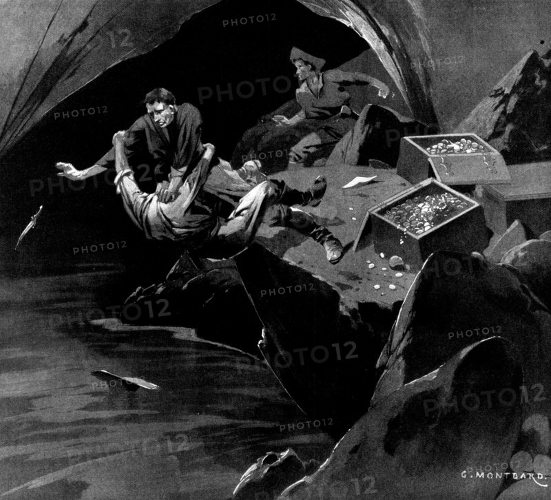 The Cave of Avarice: The onslaught carried us all three near the edge..., 1898. Creator: Unknown.