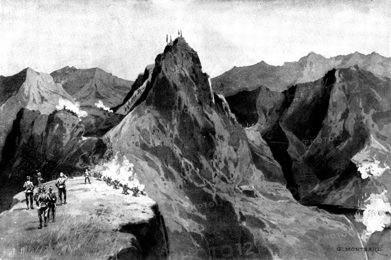 The Indian Frontier Rising: attack on Tangi Pass by the...Malakand Field Force, January 7, 1898. Creator: Unknown.