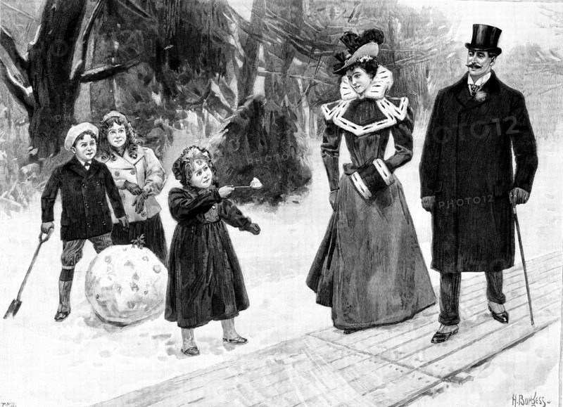 March Goes Out Like a Lion: "Will You Try My Ice-Pudding?", 1898. Creator: Unknown.