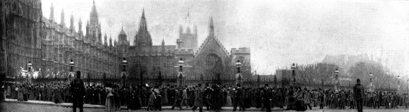 The Funeral of Mr. Gladstone: the scene outside Westminster Hall on Thursday, May 26, 1898. Creator: Unknown.